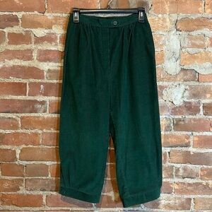 Vintage knickerbockers corduroy knickers pants trousers pleats green 25”